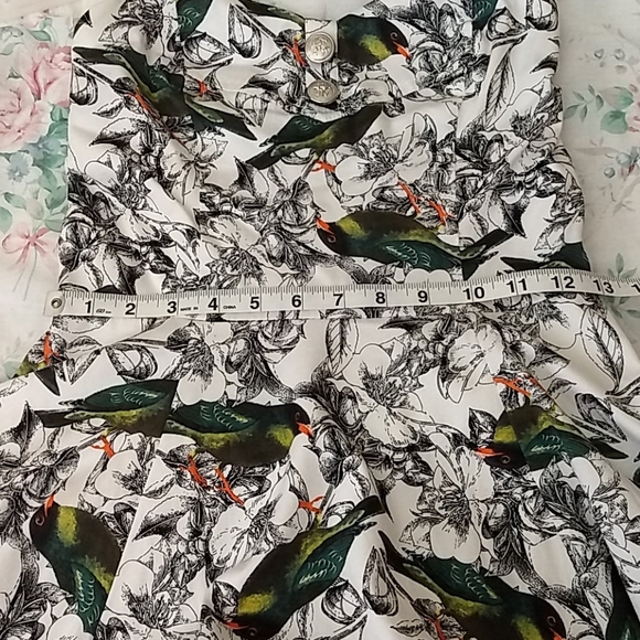 Festive Black White Print Halter Dress - Picture 9 of 13